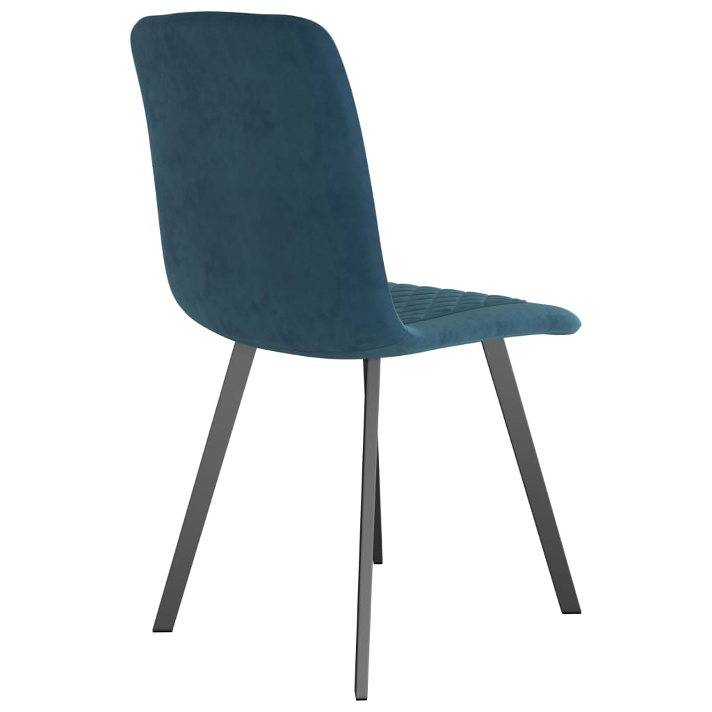 Dining Chairs 4 pcs Blue Velvet