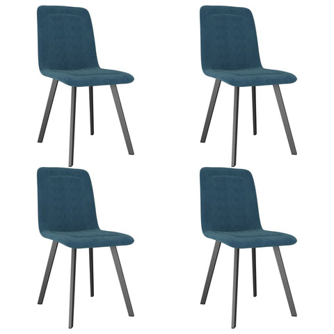 Dining Chairs 4 pcs Blue Velvet