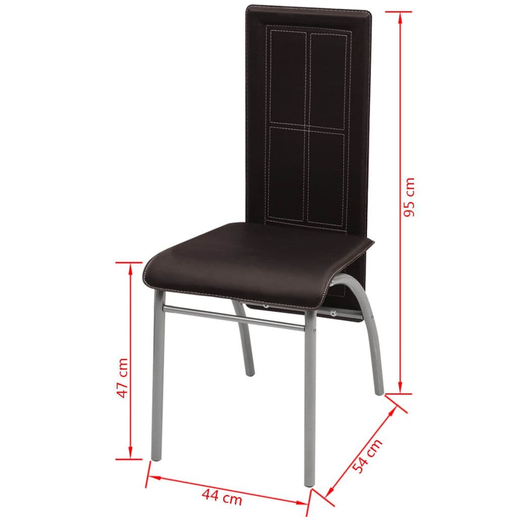 Dining Chairs 4 pcs Brown Faux Leather
