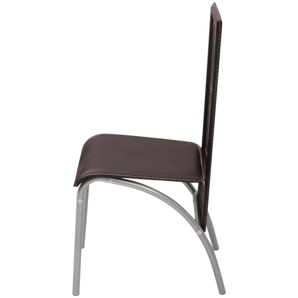 Dining Chairs 4 pcs Brown Faux Leather