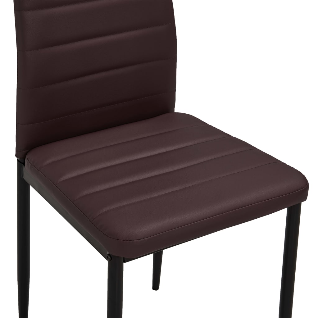 Dining Chairs 4 pcs Brown Leather