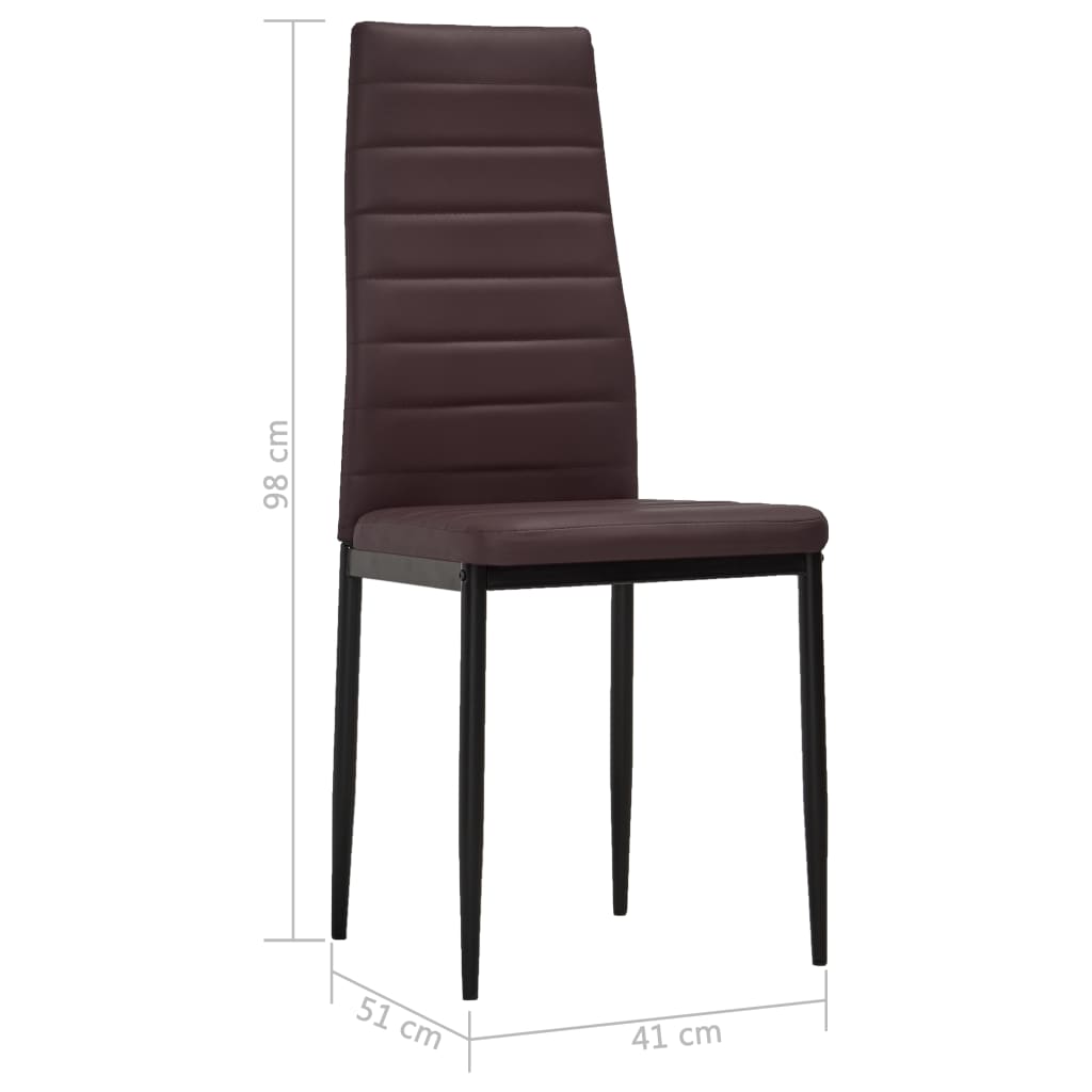 Dining Chairs 4 pcs Brown Leather