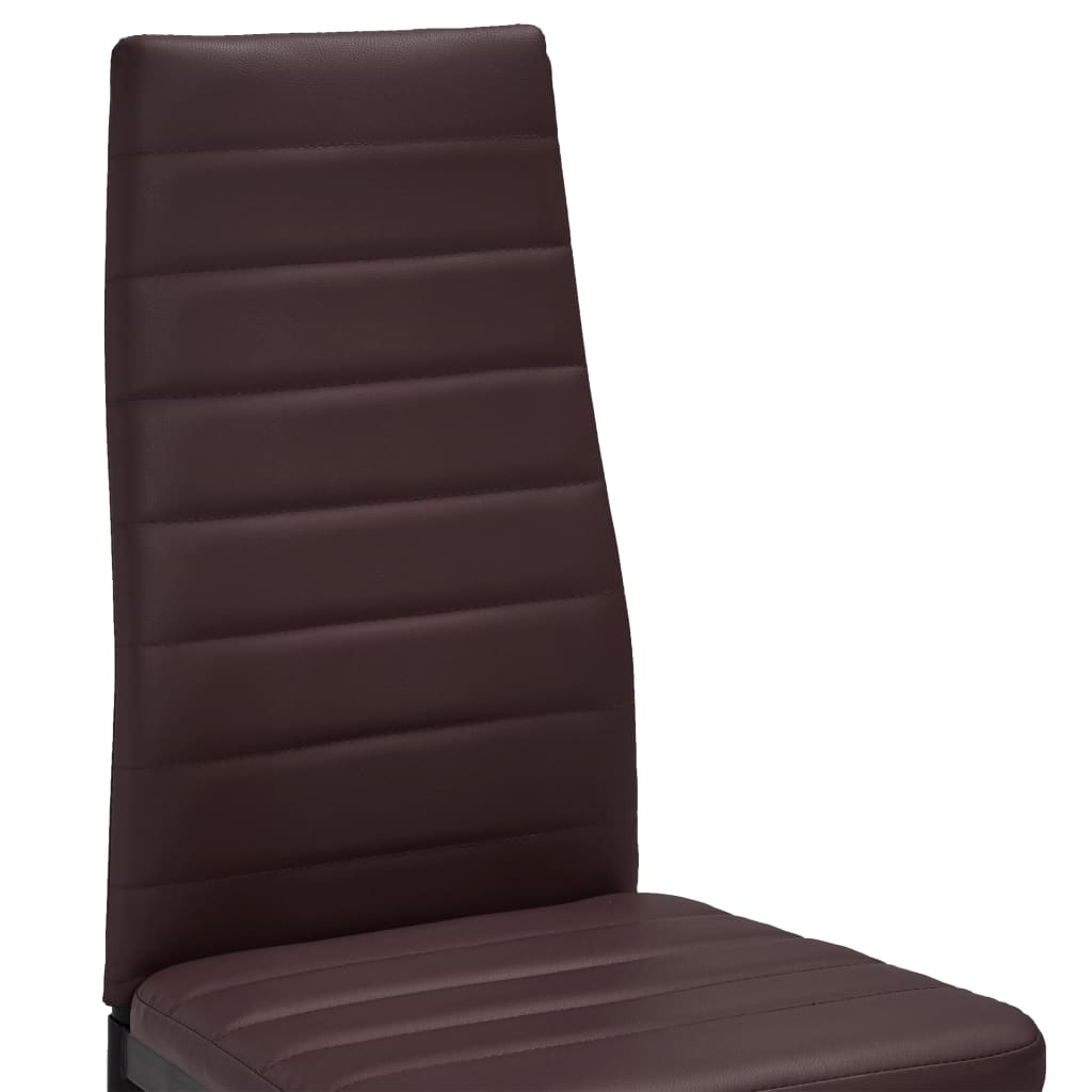 Dining Chairs 4 pcs Brown Leather