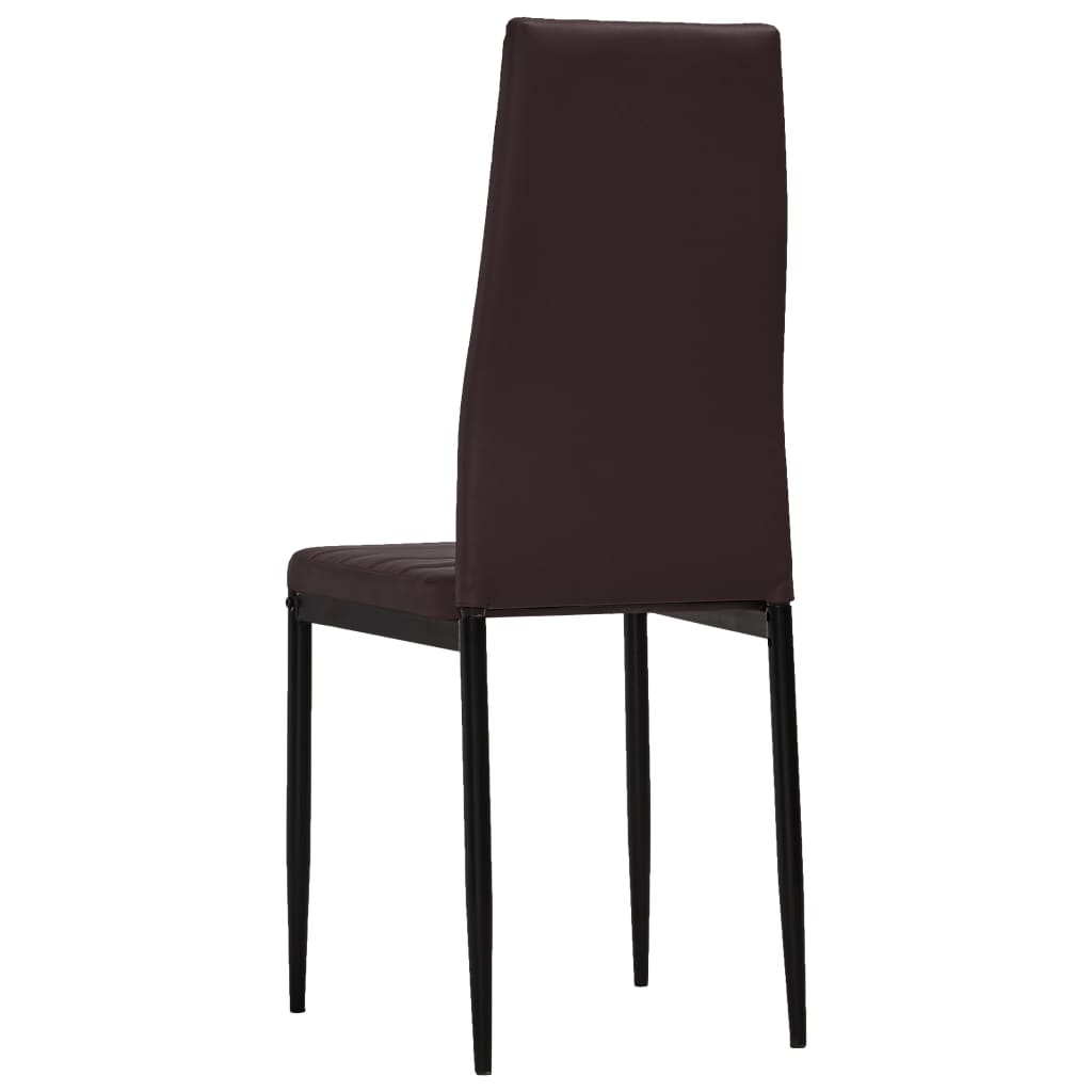 Dining Chairs 4 pcs Brown Leather
