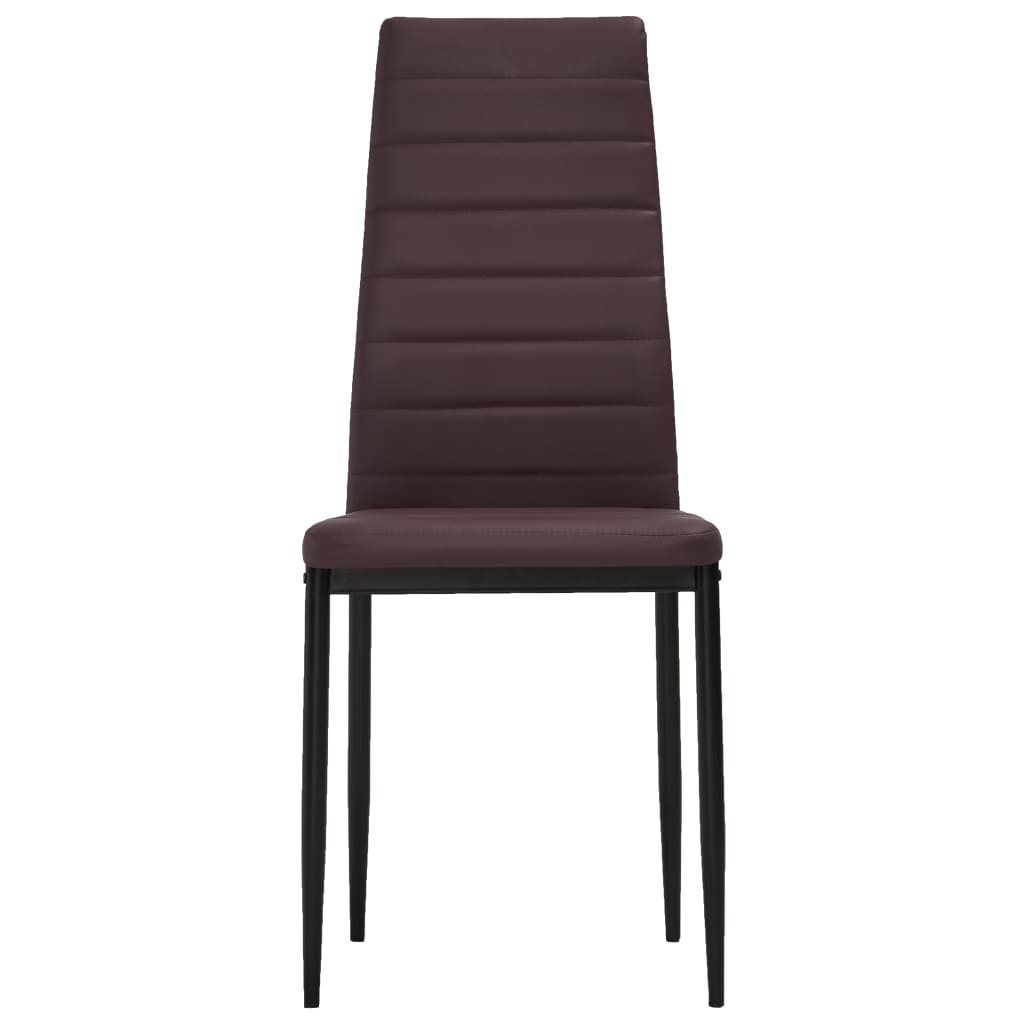 Dining Chairs 4 pcs Brown Leather
