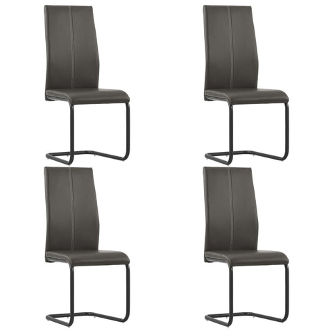 Dining Chairs 4 pcs Brown Leather