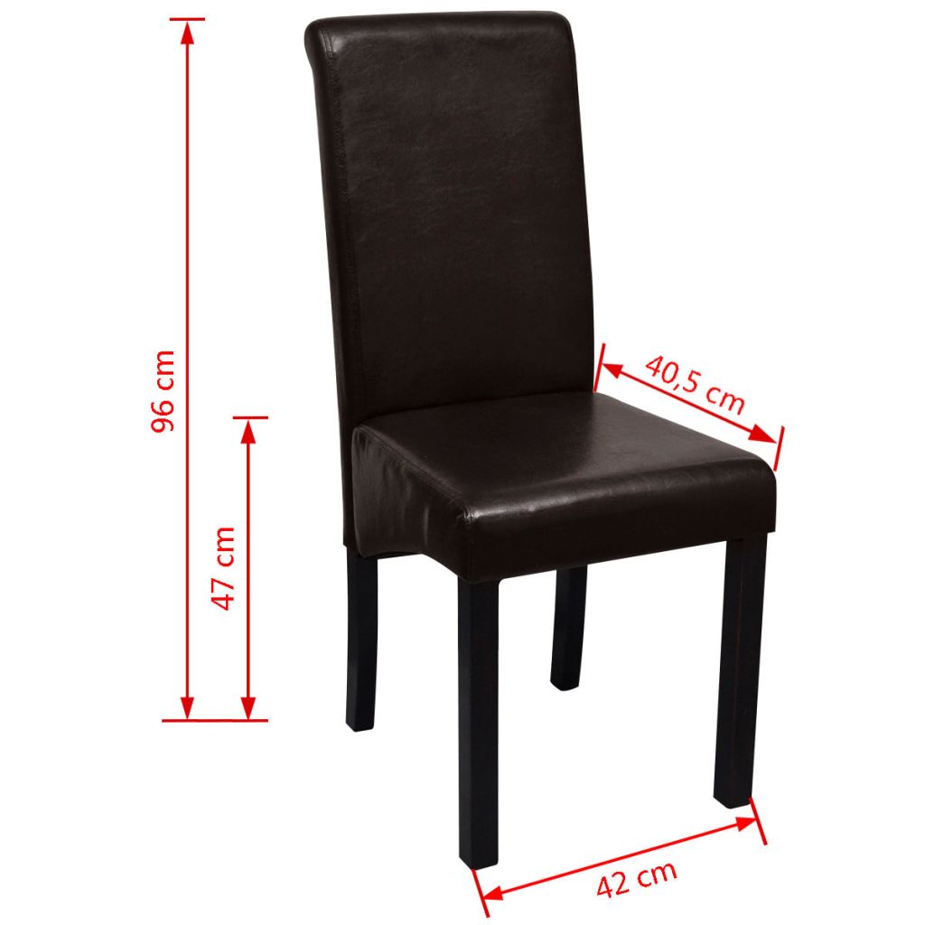 Dining Chairs 4 pcs Brown Leather