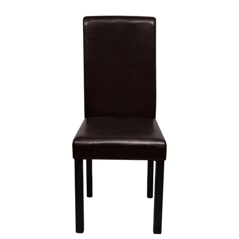 Dining Chairs 4 pcs Brown Leather