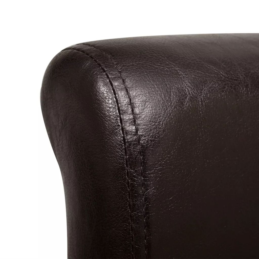 Dining Chairs 4 pcs Brown Leather