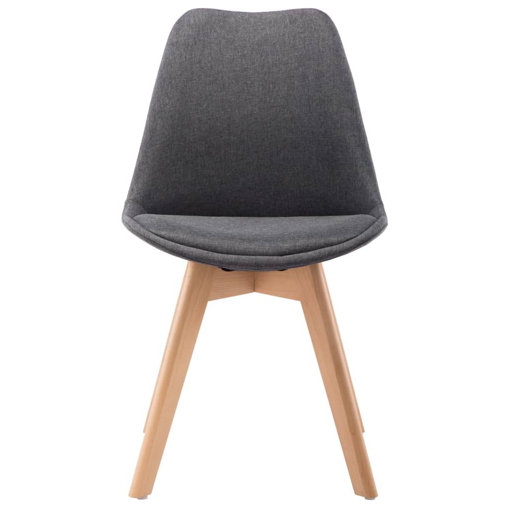 Dining Chairs 4 pcs Dark Grey Fabric