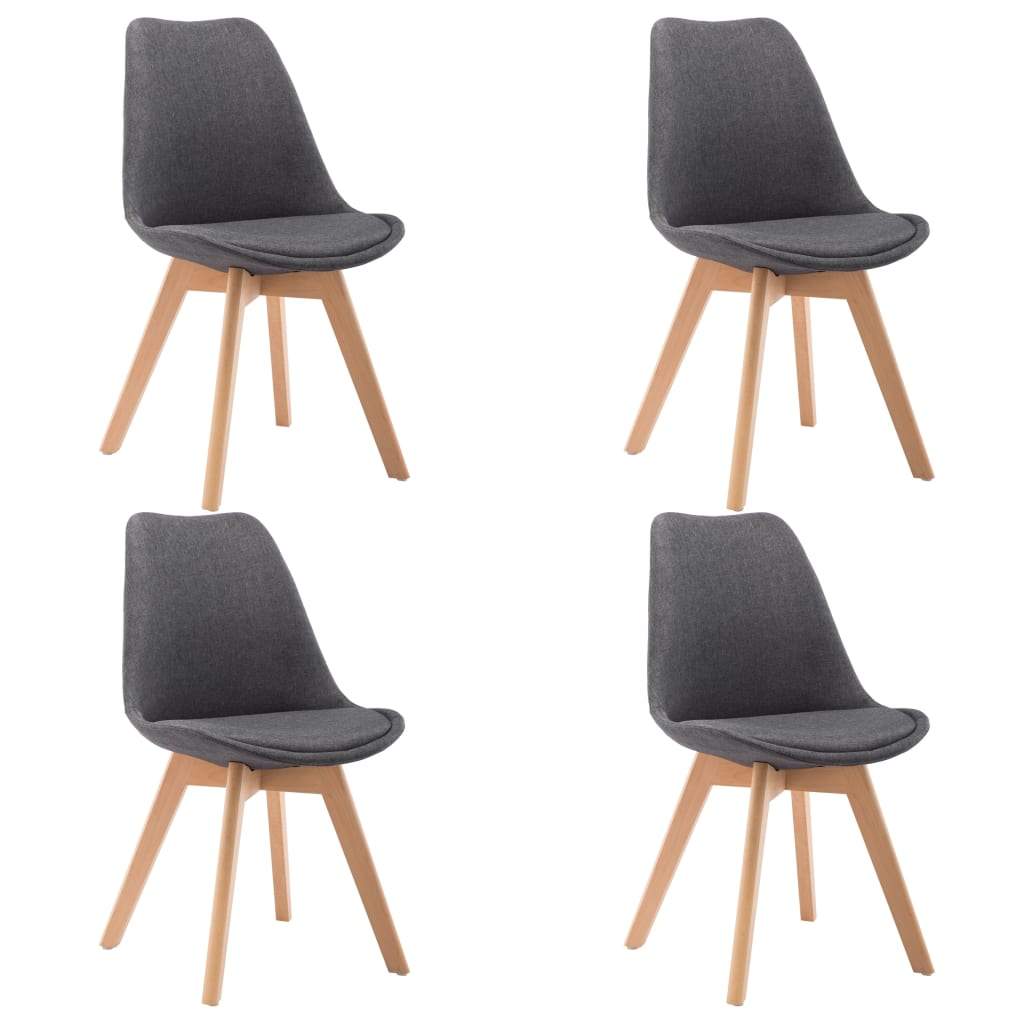 Dining Chairs 4 pcs Dark Grey Fabric