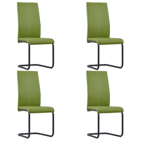 Dining Chairs 4 pcs Green Leather