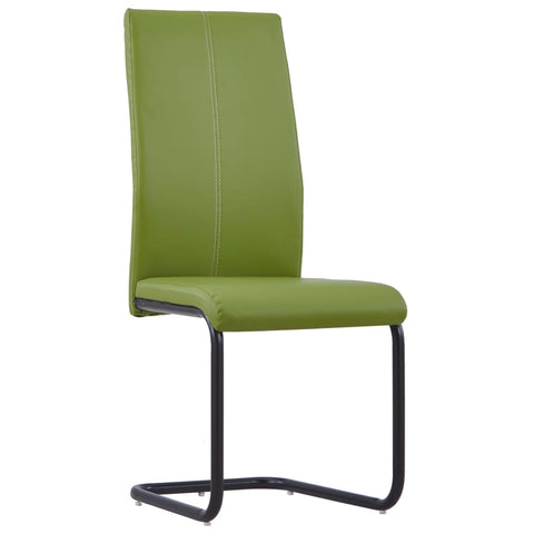 Dining Chairs 4 pcs Green Leather