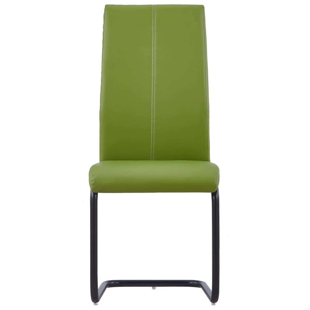 Dining Chairs 4 pcs Green Leather