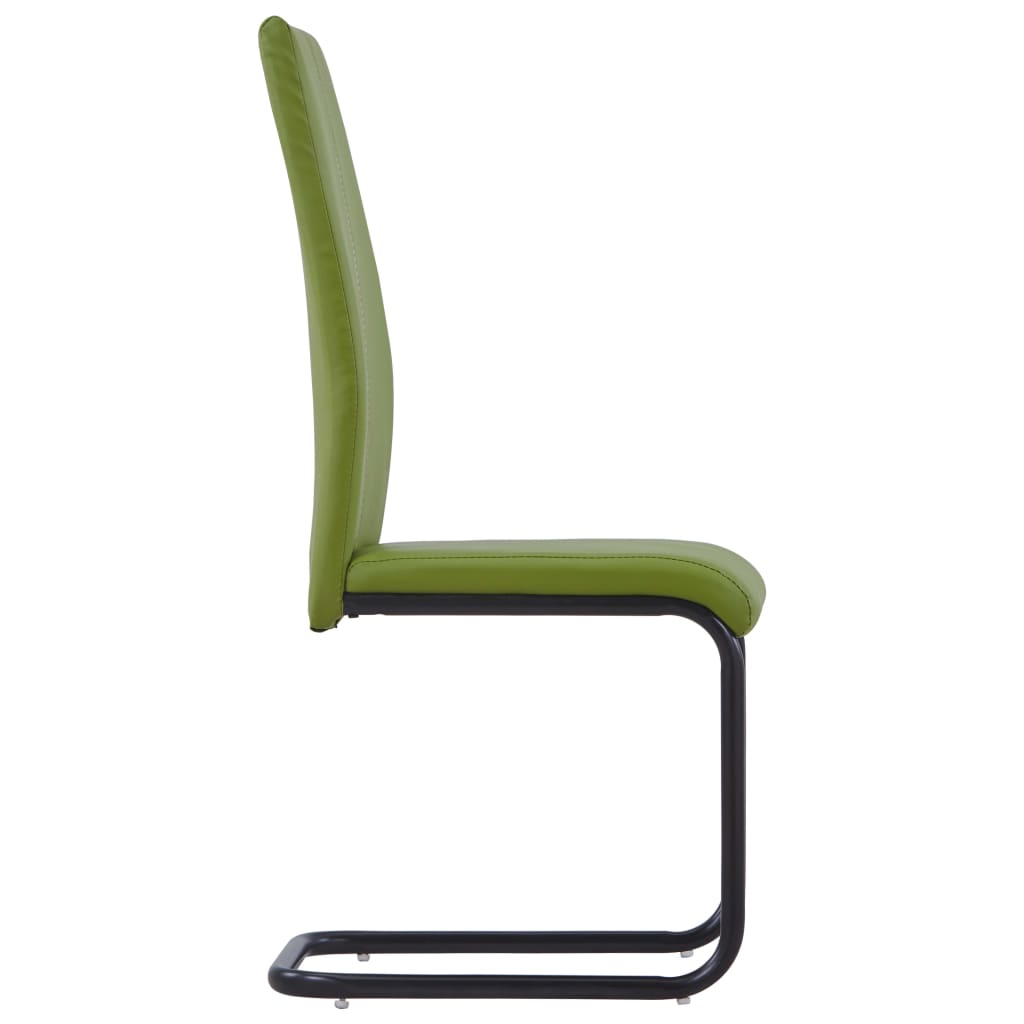 Dining Chairs 4 pcs Green Leather