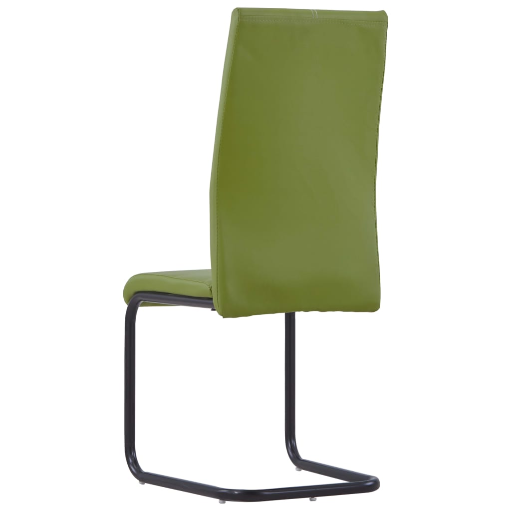 Dining Chairs 4 pcs Green Leather