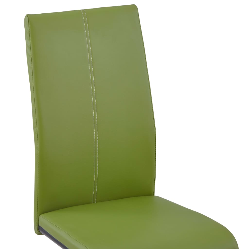 Dining Chairs 4 pcs Green Leather