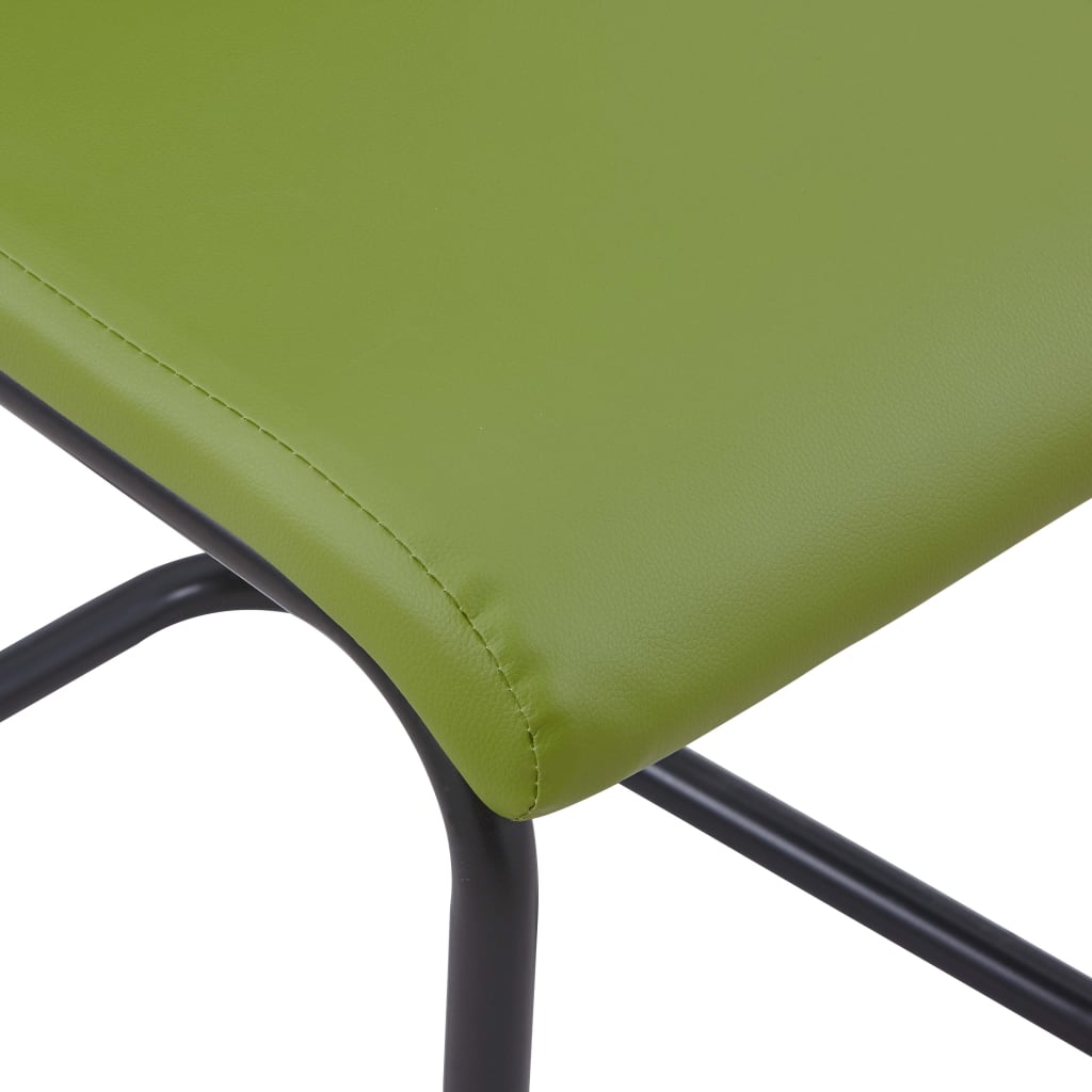 Dining Chairs 4 pcs Green Leather