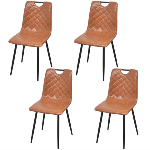 Dining Chairs 4 pcs Light Brown Leather