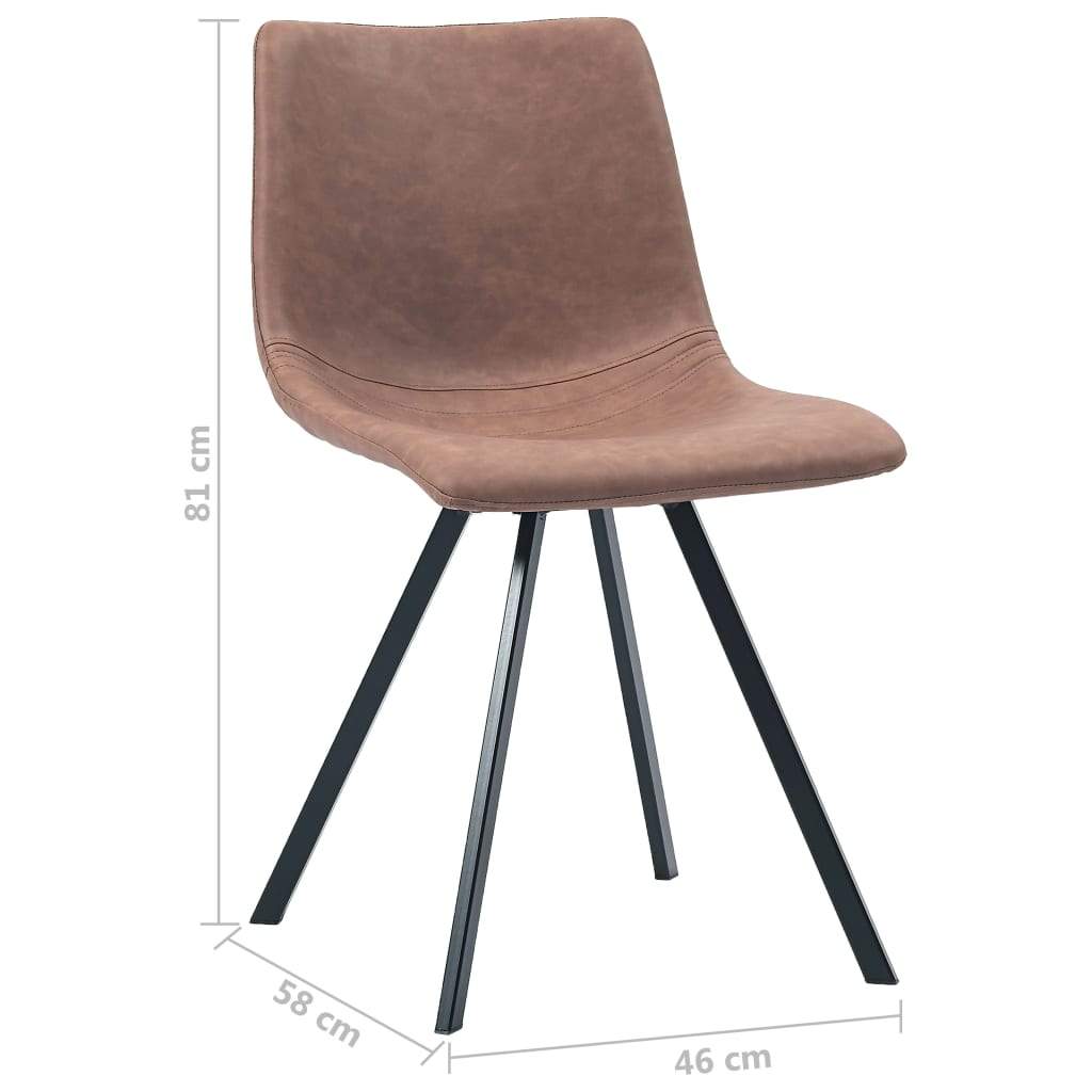 Dining Chairs 4 pcs Medium Brown Faux Leather