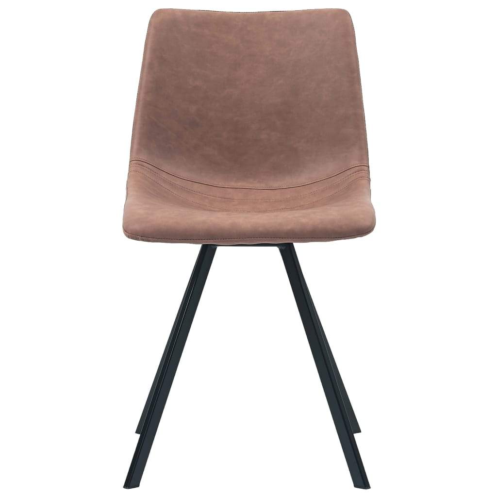 Dining Chairs 4 pcs Medium Brown Faux Leather