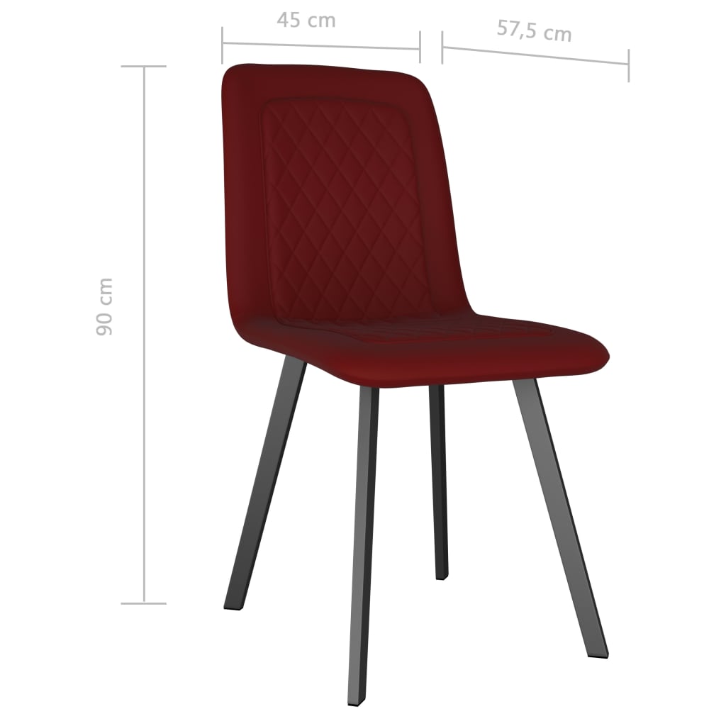 Dining Chairs 4 pcs Red Velvet