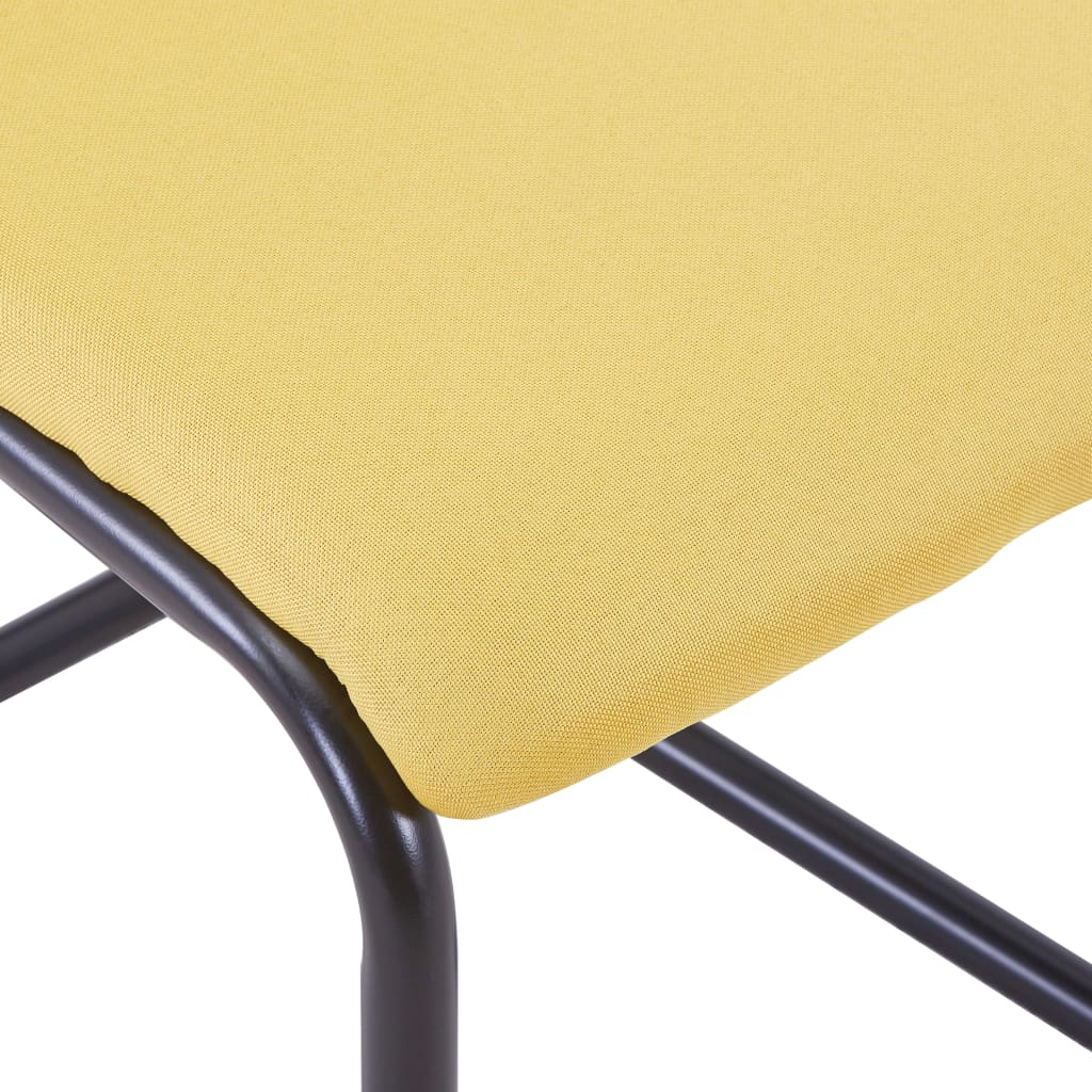 Dining Chairs 4 pcs Yellow Fabric