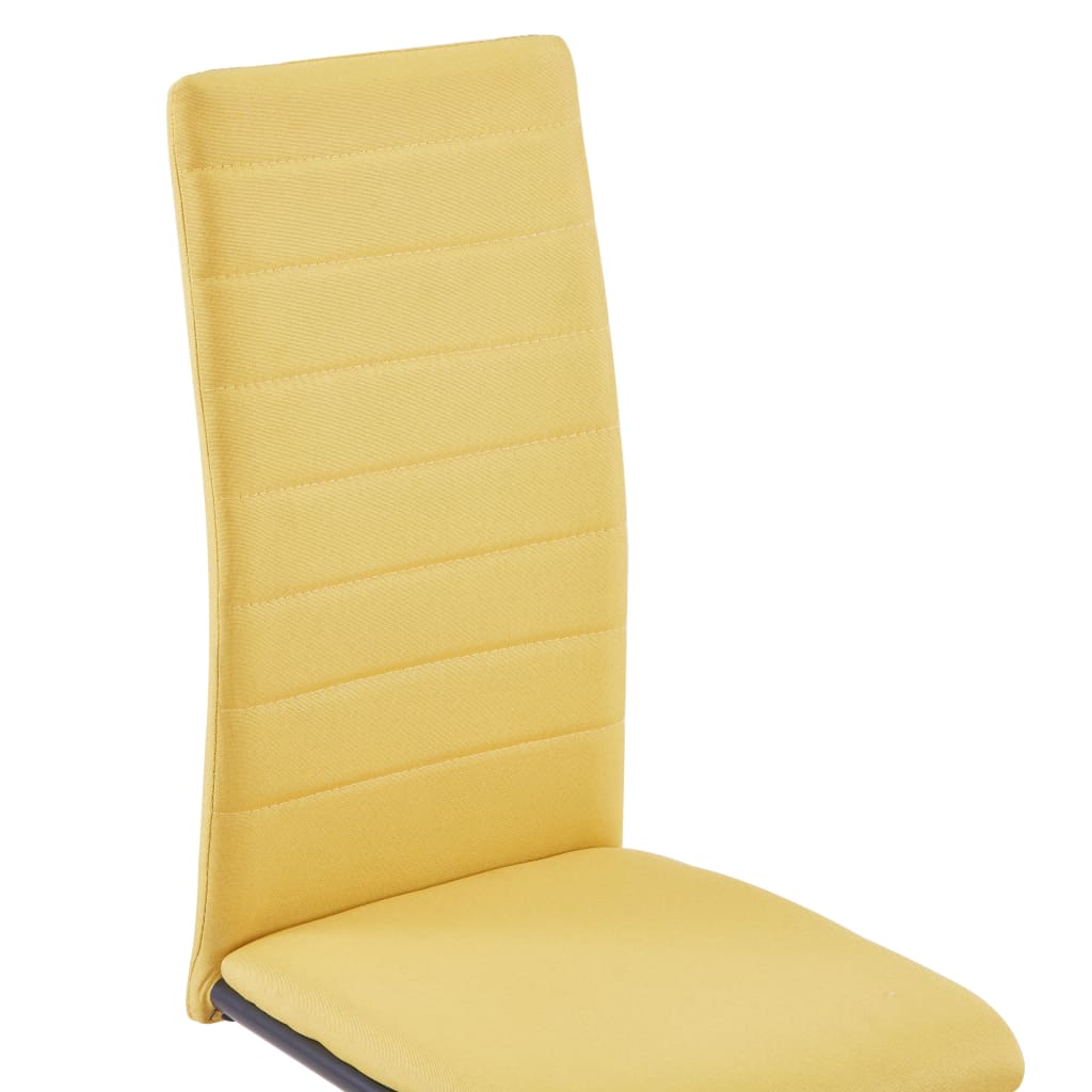 Dining Chairs 4 pcs Yellow Fabric