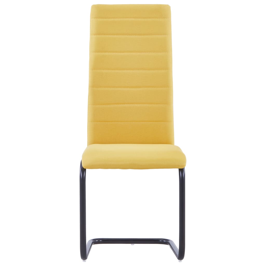 Dining Chairs 4 pcs Yellow Fabric