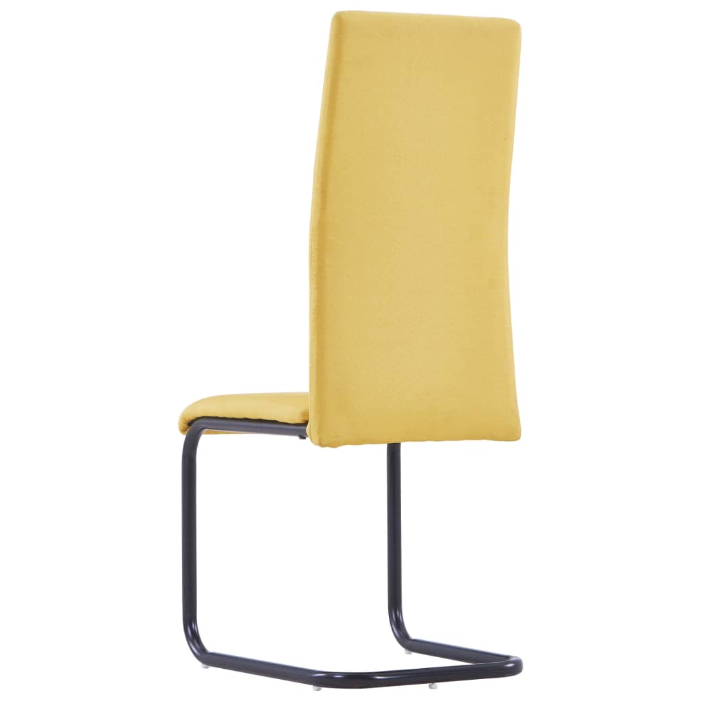 Dining Chairs 4 pcs Yellow Fabric