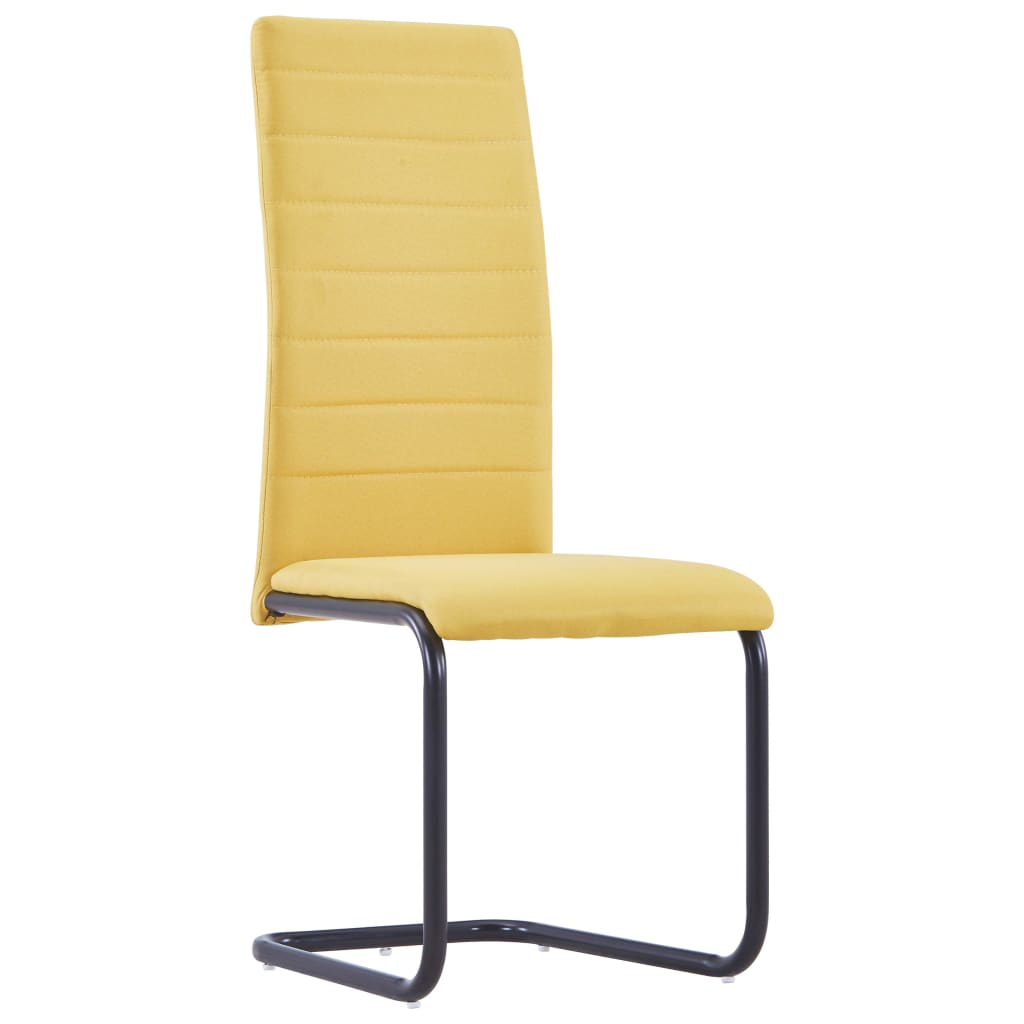 Dining Chairs 4 pcs Yellow Fabric