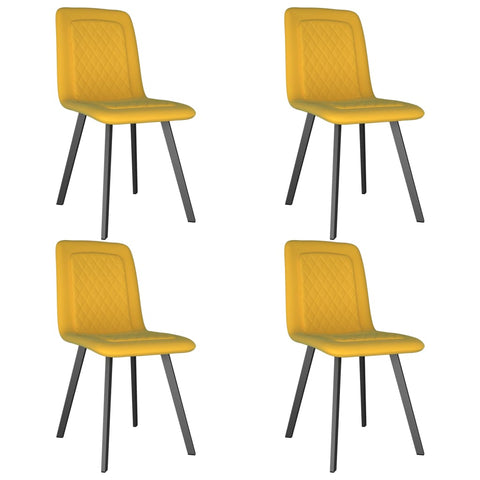 Dining Chairs 4 pcs Yellow Velvet