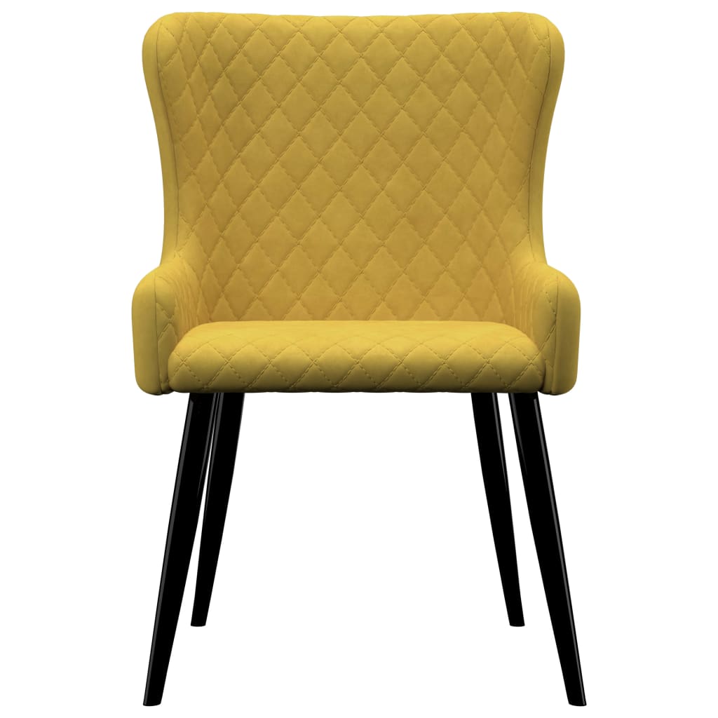 Dining Chairs 4 pcs Yellow Velvet