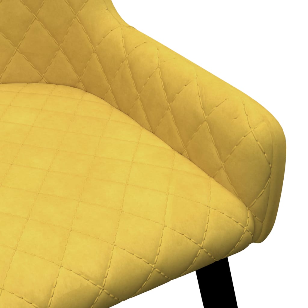 Dining Chairs 4 pcs Yellow Velvet