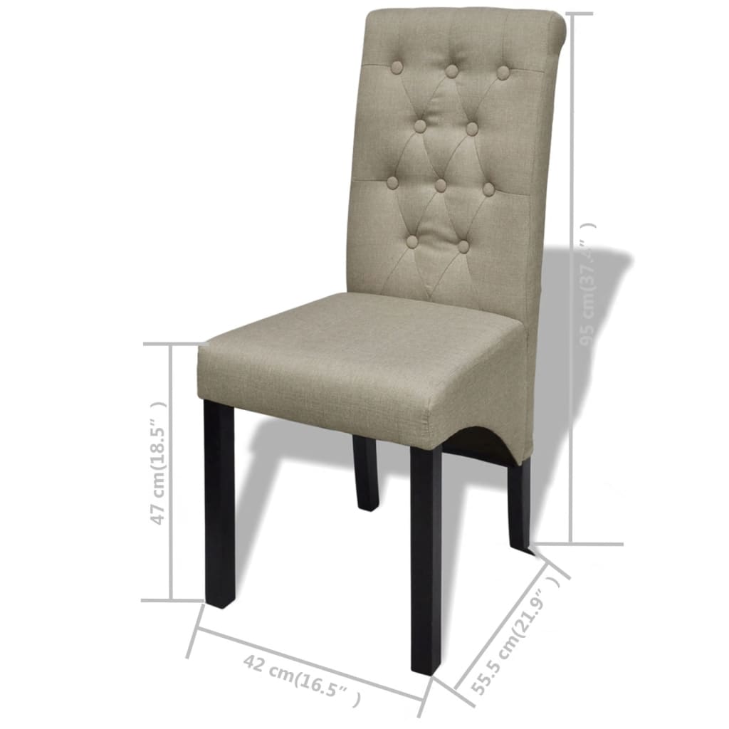 Dining Chairs 6 pcs Beige Fabric