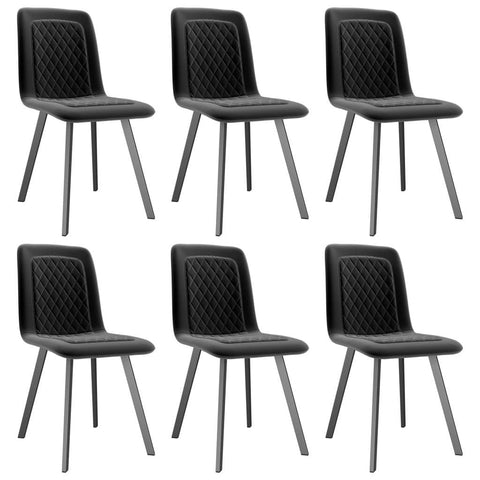 vidaxl90- Dining Chairs 6 pcs Black Velvet