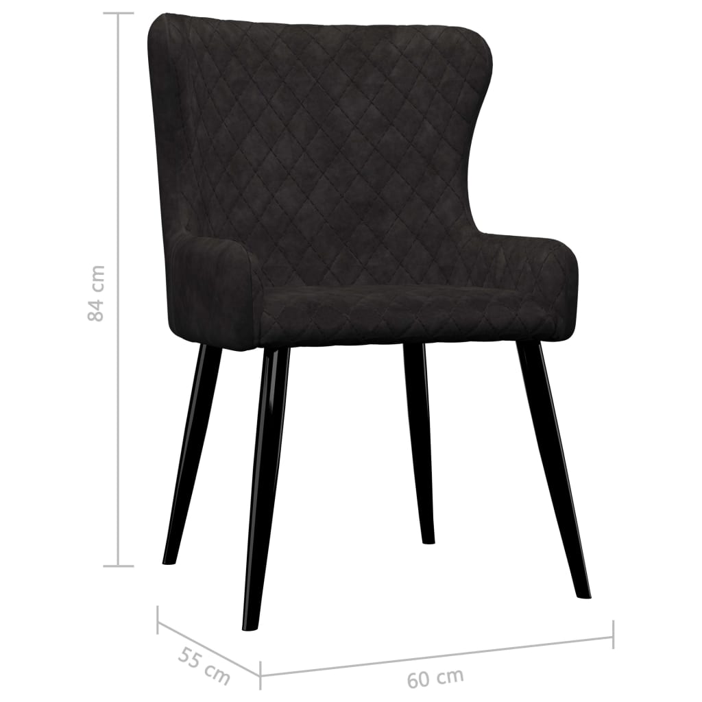 Dining Chairs 6 pcs Black Velvet