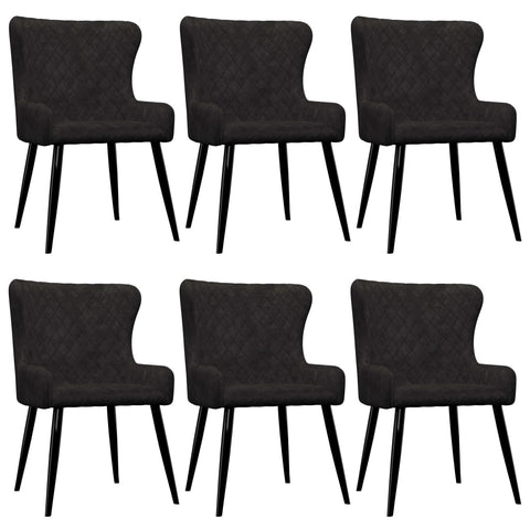 Dining Chairs 6 pcs Black Velvet