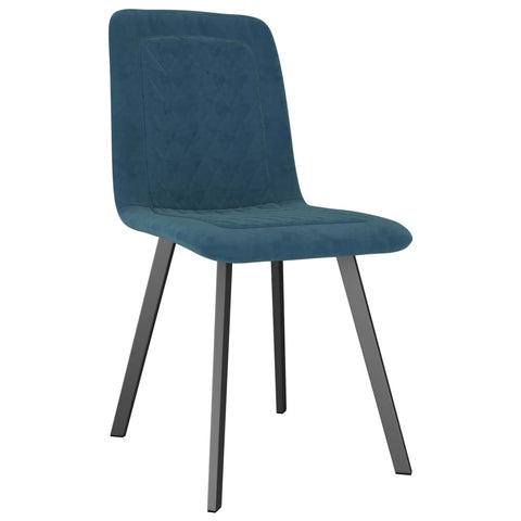 Dining Chairs 6 pcs Blue Velvet