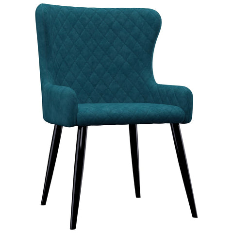 Dining Chairs 6 pcs Blue Velvet