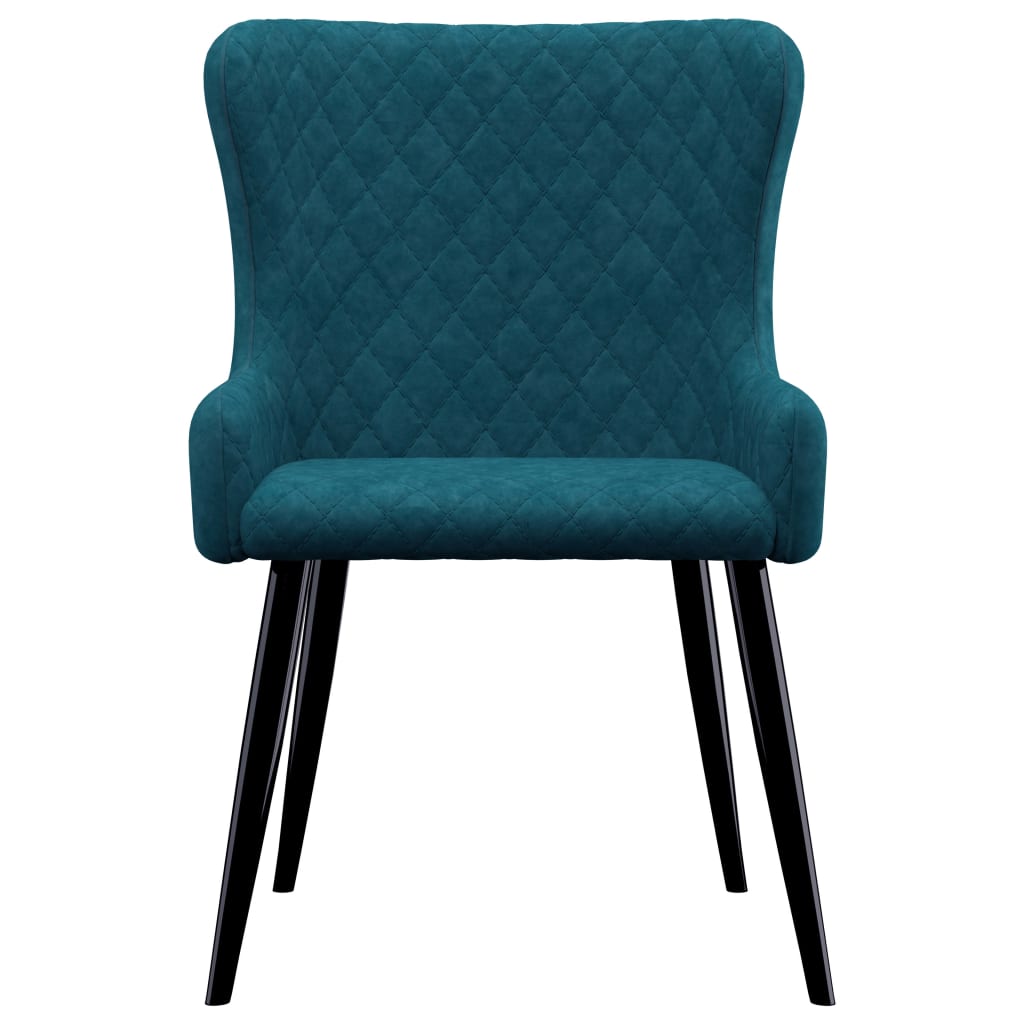 Dining Chairs 6 pcs Blue Velvet