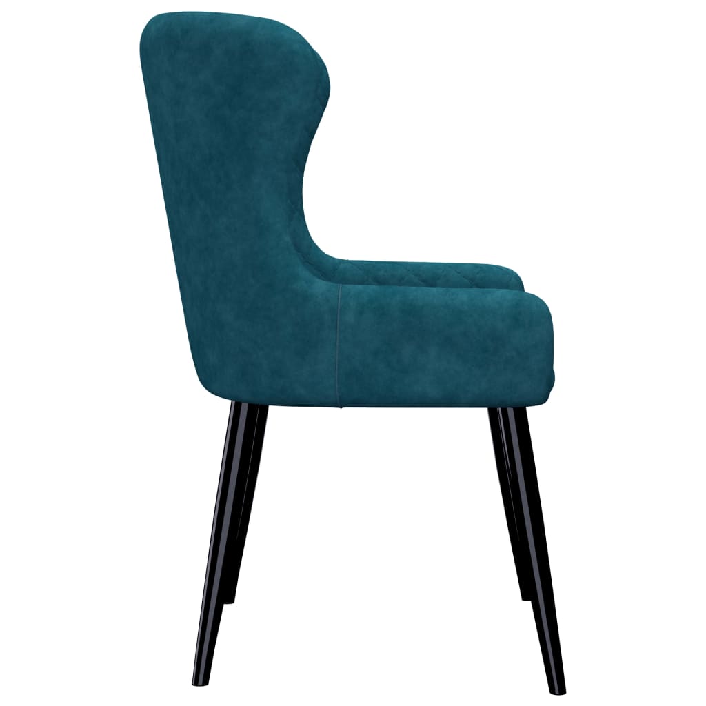 Dining Chairs 6 pcs Blue Velvet