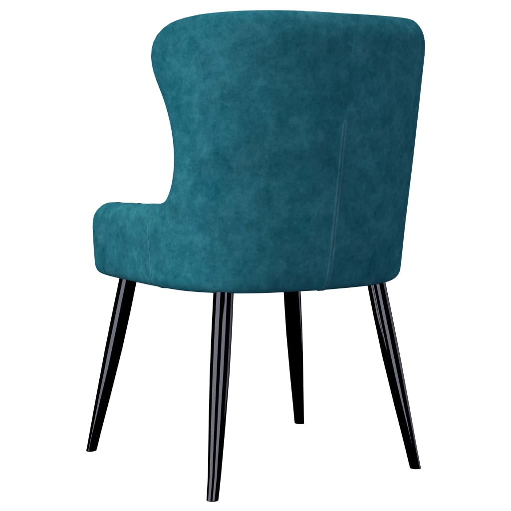 Dining Chairs 6 pcs Blue Velvet