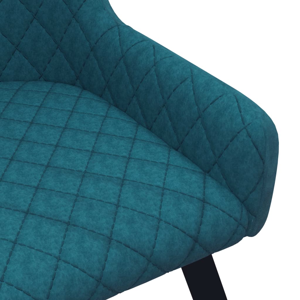 Dining Chairs 6 pcs Blue Velvet