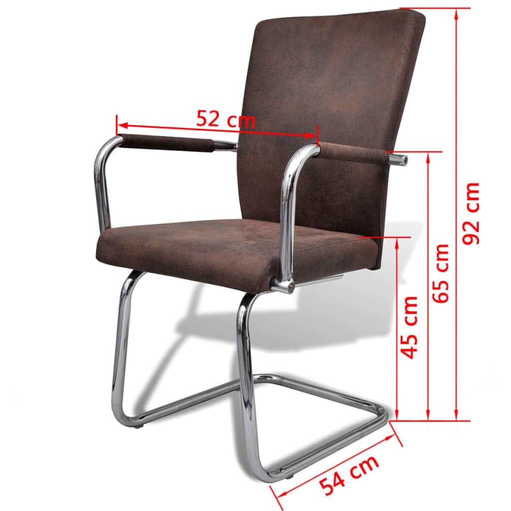 vidaxl80- Dining Chairs 6 pcs Brown Faux Leather