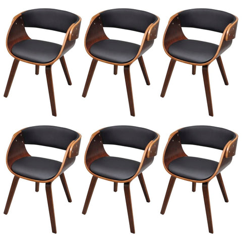 Dining Chairs 6 pcs Brown Leather