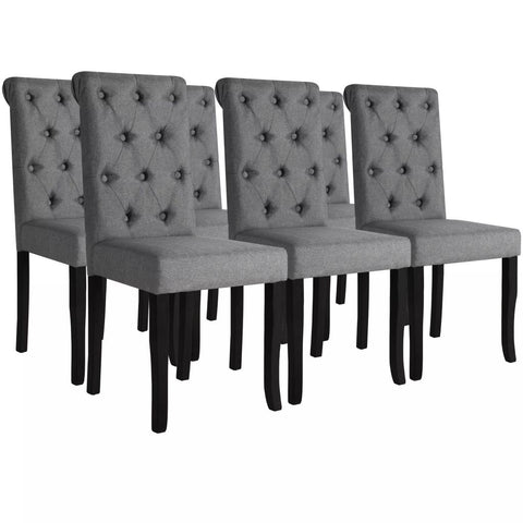 Dining Chairs 6 pcs Dark Grey Fabric