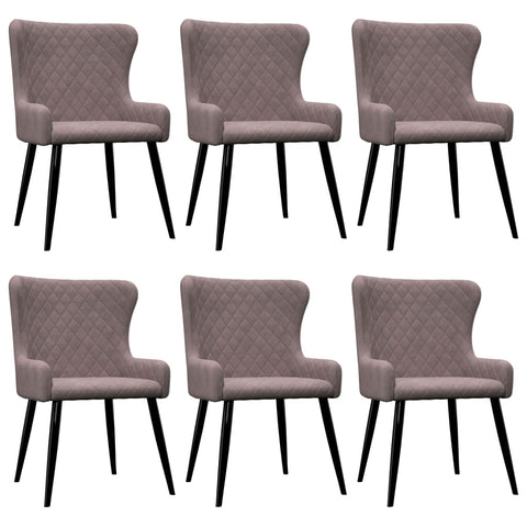 Dining Chairs 6 pcs Pink Velvet