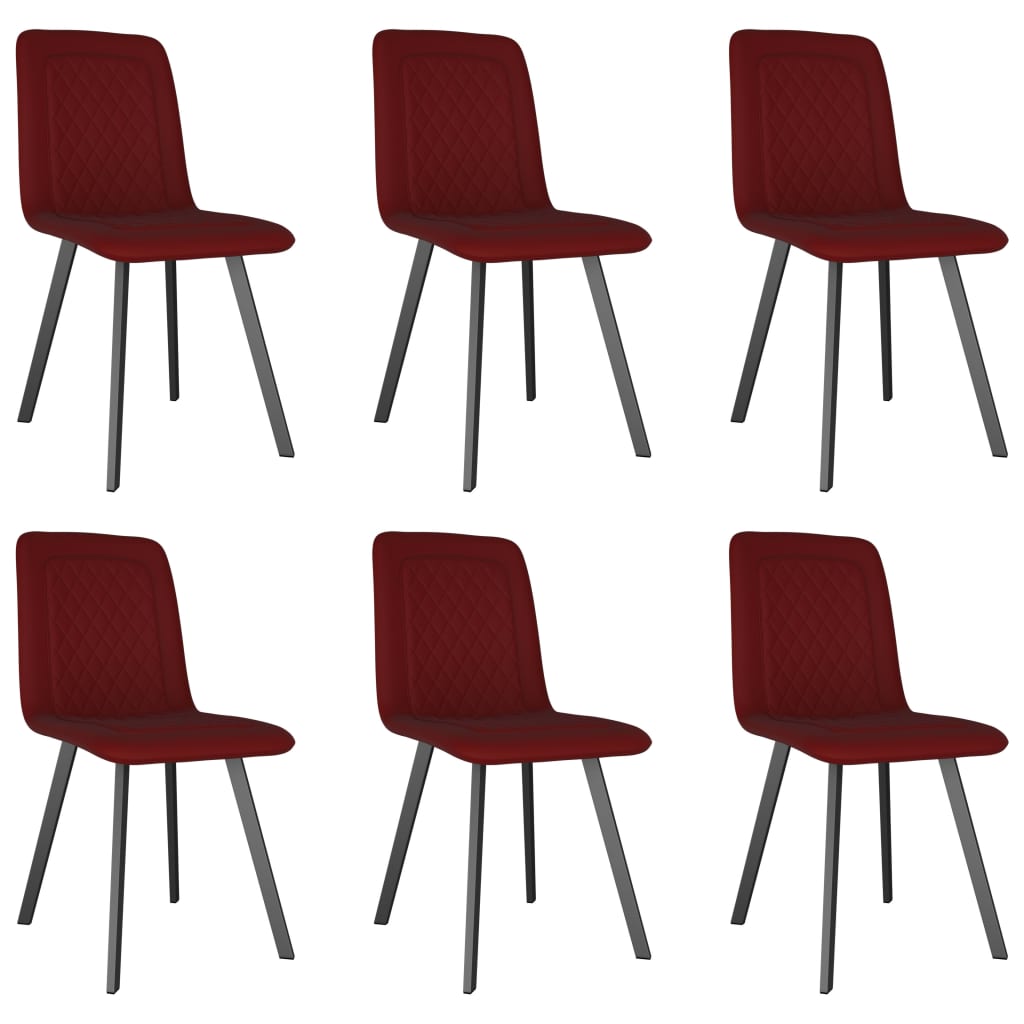 Dining Chairs 6 pcs Red Velvet