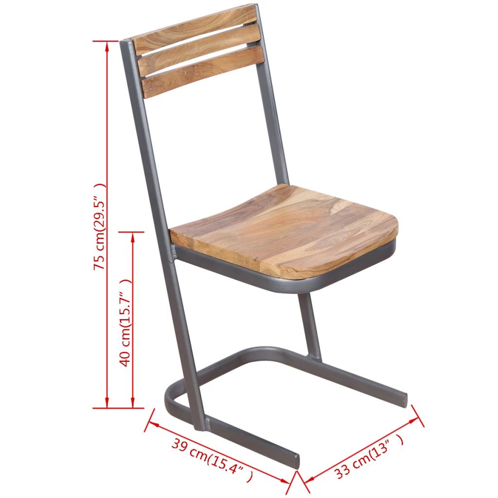 Dining Chairs 6 pcs Solid Teak Wood